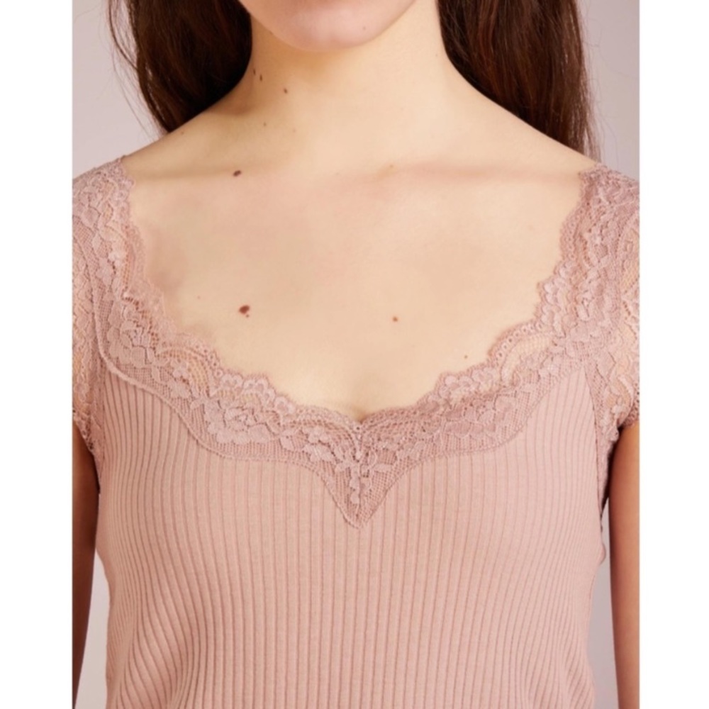 J.CREW Lace Trim Tank in Brown S - Picture 2 of 8